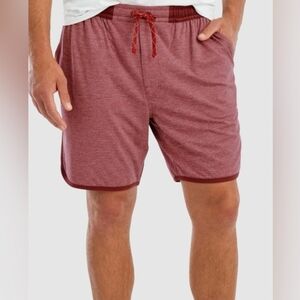 Johnnie-O Ricky Prep-Formance Shorts in Red Stripes Size Small